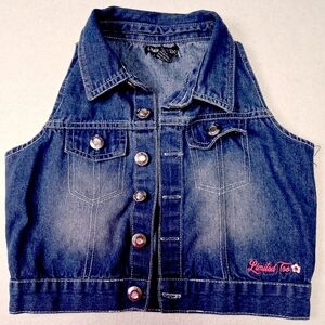 4/20$ Limited Too Dark Blue Denim Kids Vest